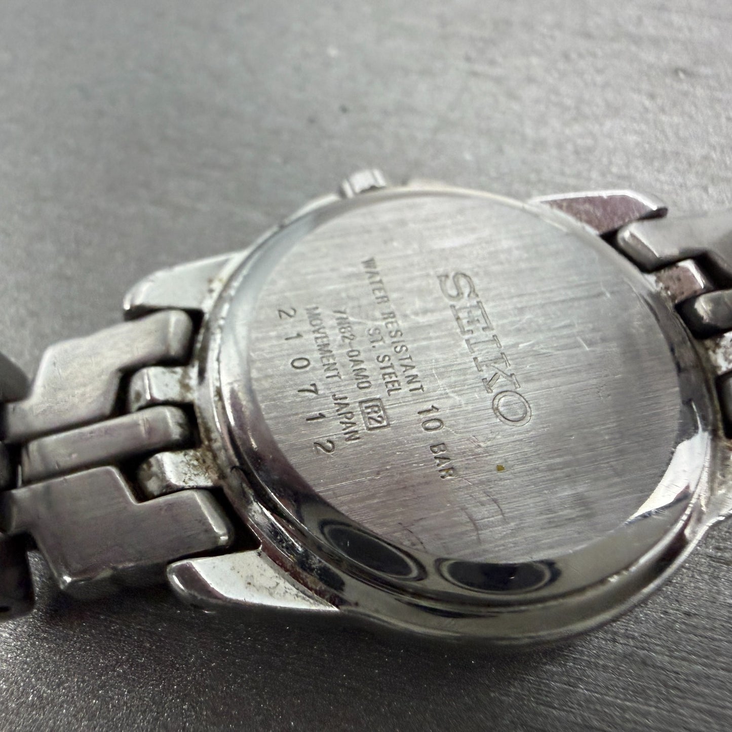 Seiko Watch Women 26mm Black Dial Silver Tone Date Round 7N82-0AM0 New Battery N9
