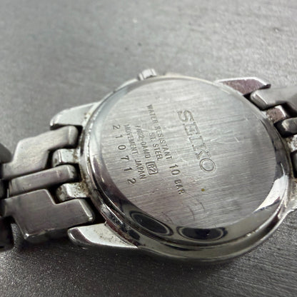 Seiko Watch Women 26mm Black Dial Silver Tone Date Round 7N82-0AM0 New Battery N9