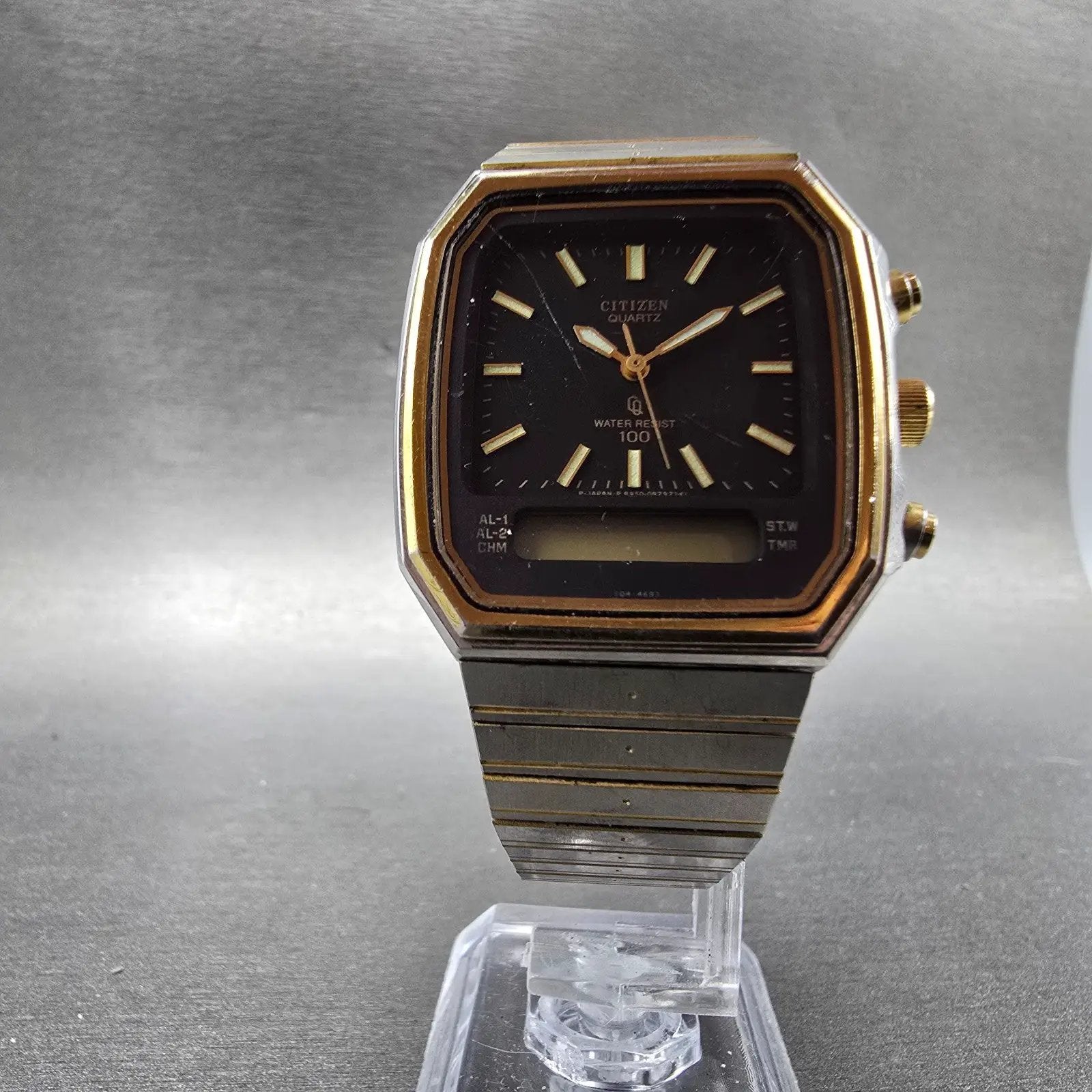 Citizen CQ Analog Digital Watch Men 32mm Black Dial Two Tone 8950-084985  PARTS6