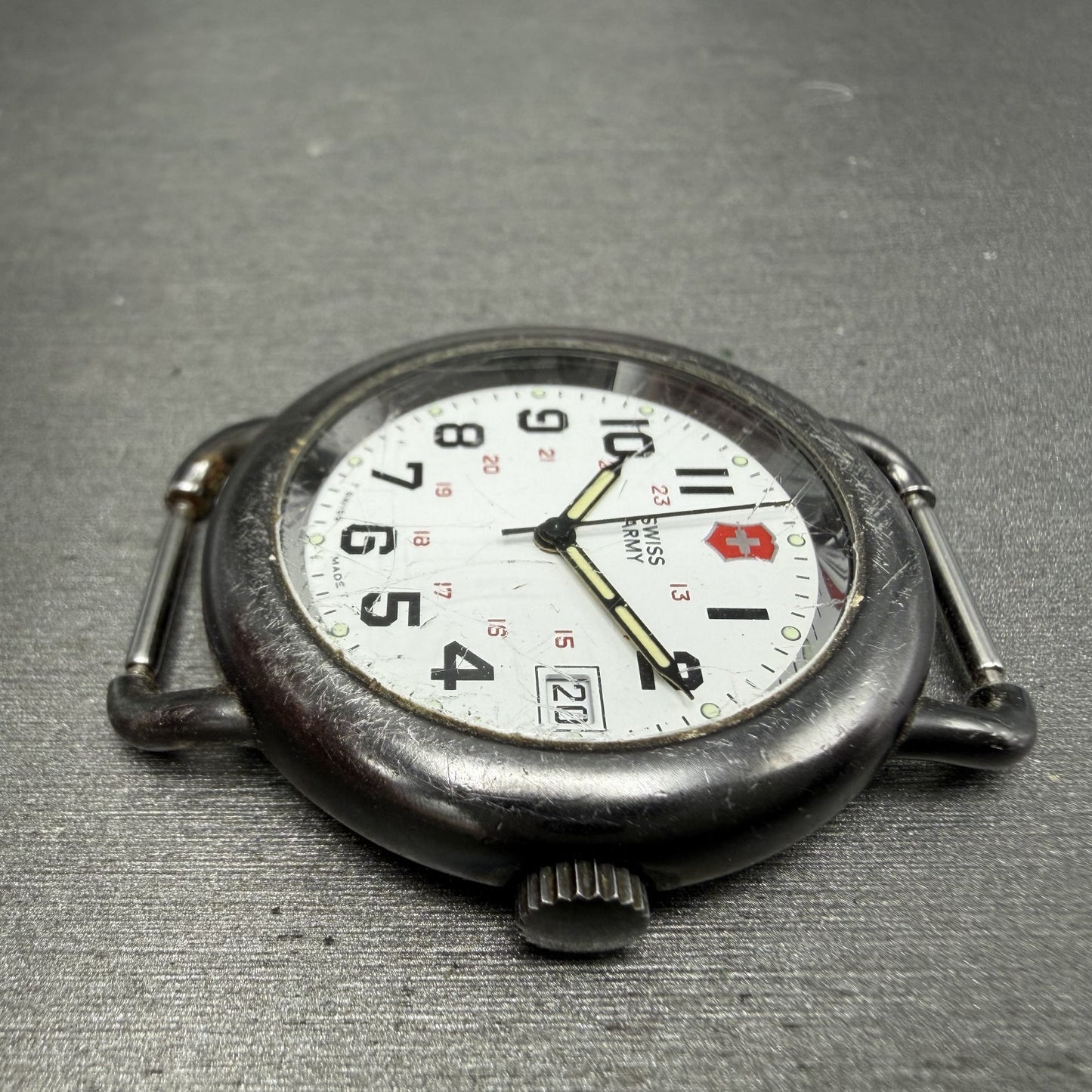 Victorinox Swiss Army Calvary Watch Men 37mm White Dial Black Tone PARTS ABCD6