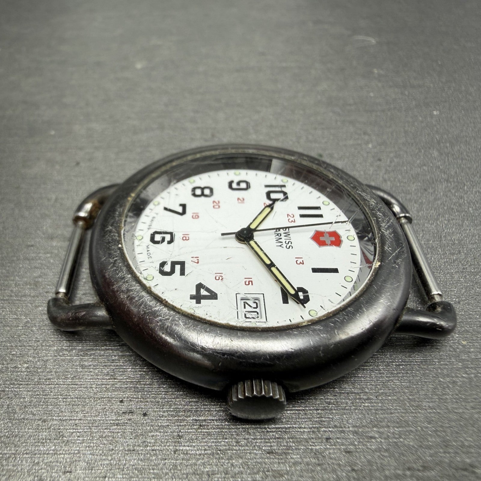 Victorinox Swiss Army Calvary Watch Men 37mm White Dial Black Tone PARTS ABCD6