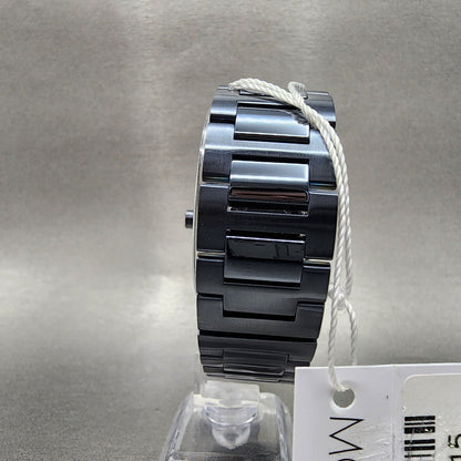 Movado Bold Verso Watch Men 42mm Blue Dial Dark Blue Tone Date Round 36008626