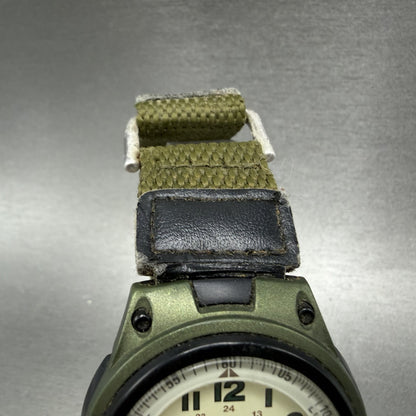 Casio Illuminator Watch Men 40mm Analog Digital Green Alarm Chrono AW-80 New Bat4