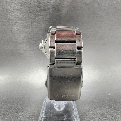 Citizen Eco-drive Dive Watch Men 46mm Black Dial Steel Date Works AW1528-75E