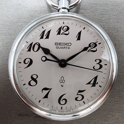 Seiko Pocket Watch Men 50mm White Dial Silver Tone 75500010 PARTS2