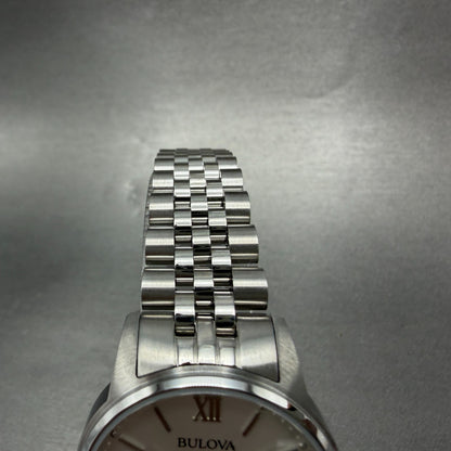 Bulova Watch Women 27mm Silver Dial Steel Date Round 96M159 New Battery8