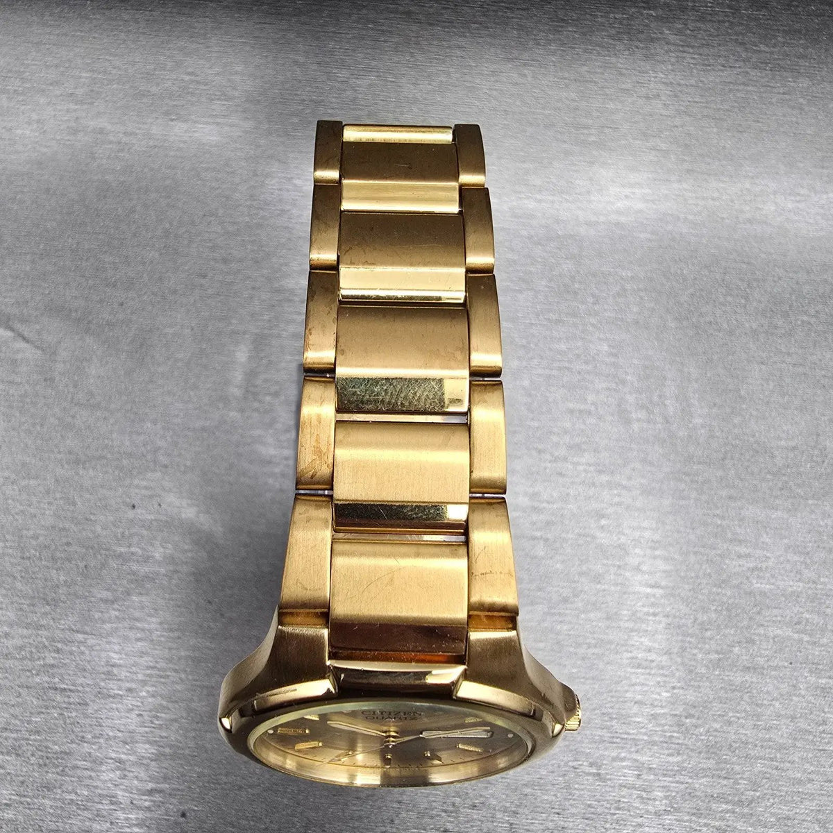 Citizen Watch Men 36mm Champagne Dial Gold Tone Daydate 2500-S99337 New Battery4