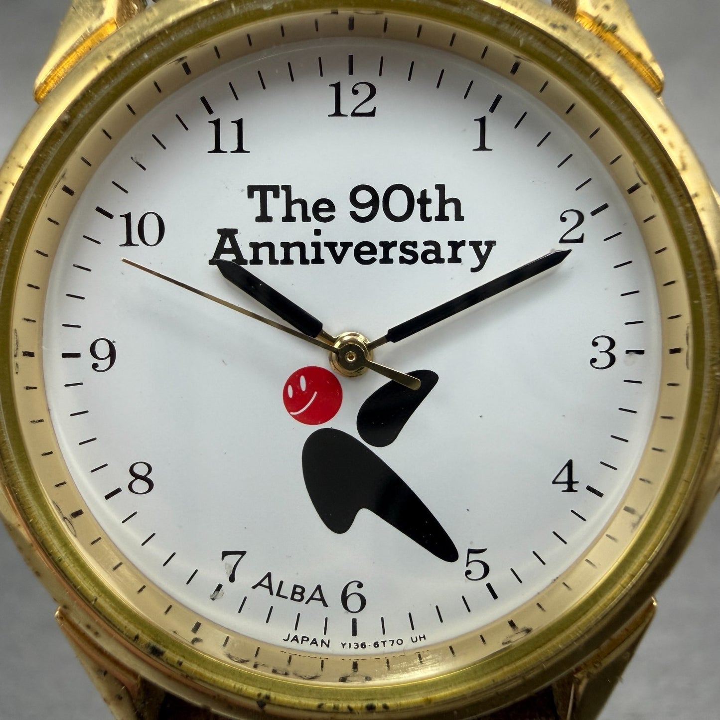 Seiko Alba Watch Men 33mm White Dial Gold Tone Round Y136-6C10 New Battery VTG1