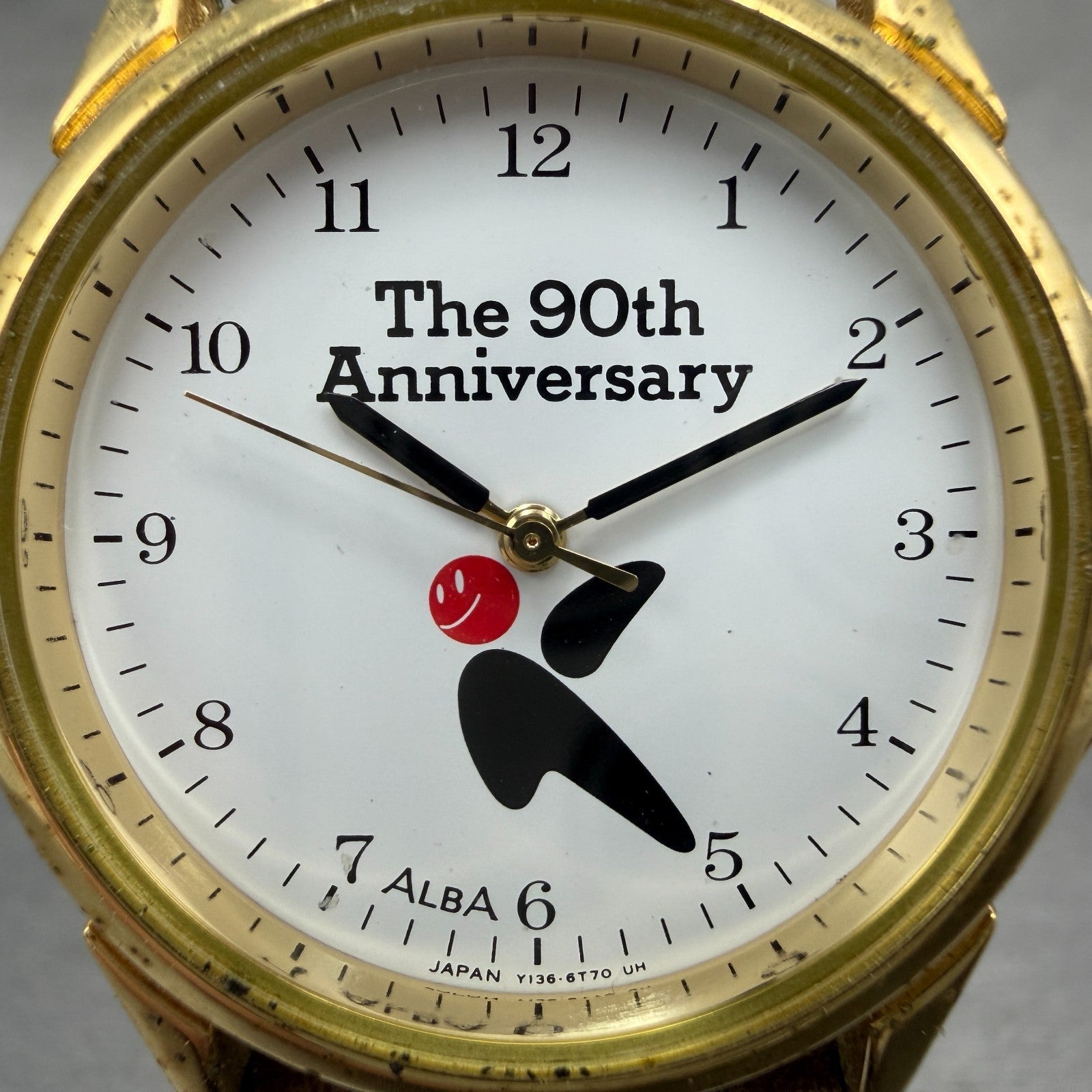 Seiko Alba Watch Men 33mm White Dial Gold Tone Round Y136-6C10 New Battery VTG1