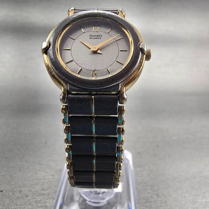 Seiko Watch Women 24mm Gray Dial Two Tone Round 2P20-001H New Battery Vintage5