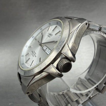 Casio Lineage Titanium Watch Men 38mm Silver Dial Daydate LIN-171J New Battery I2