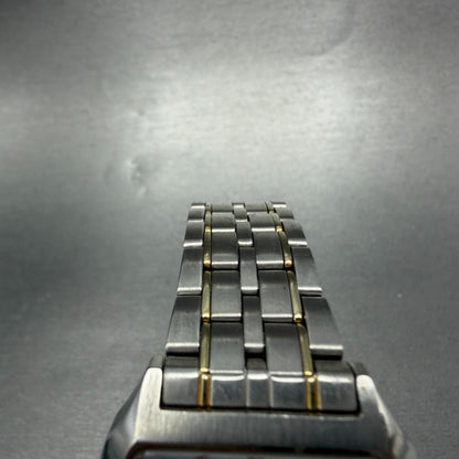 Orient Solar Watch Men 33mm White Dial Two Tone Rectangle Date VDAD-C1 Works4