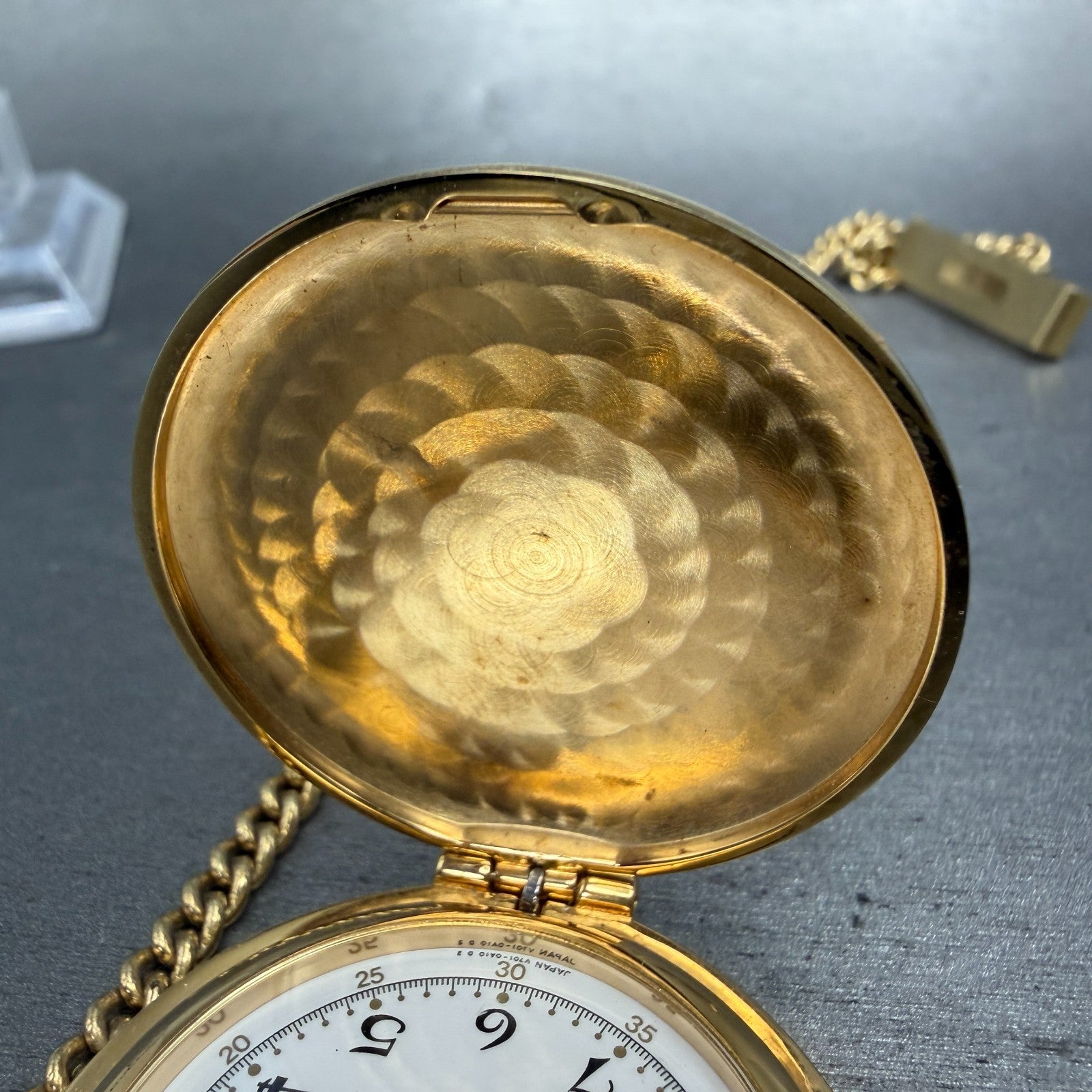 Seiko Alba Success Pocket Watch Men 42mm White Dial Gold Tone V701-0A10 New Batt5