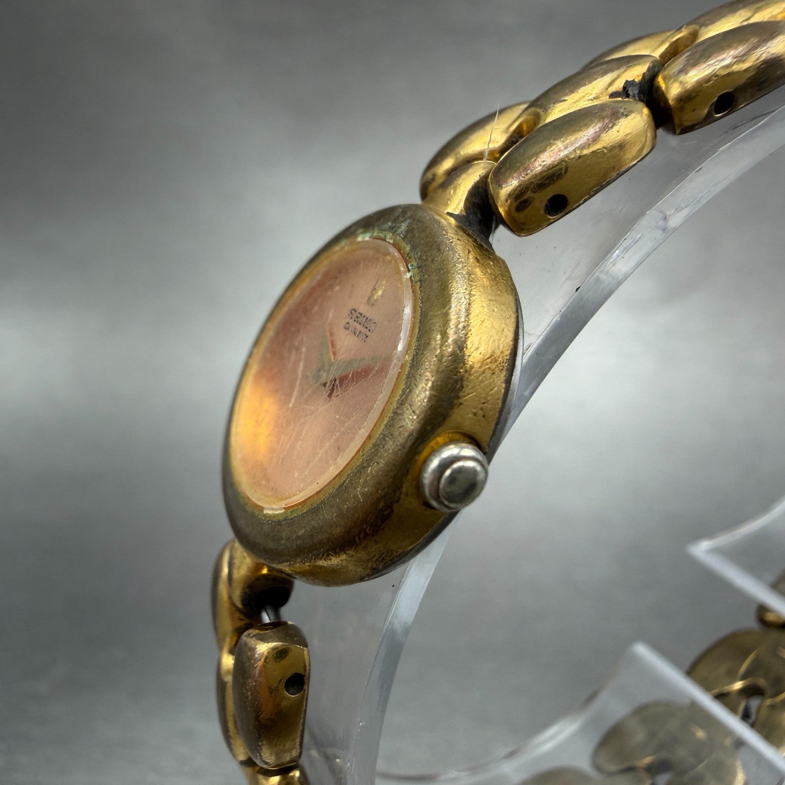 Seiko Watch Women 19mm Pink Dial Gold Tone Round 4N00-1138 New Battery Vintage2