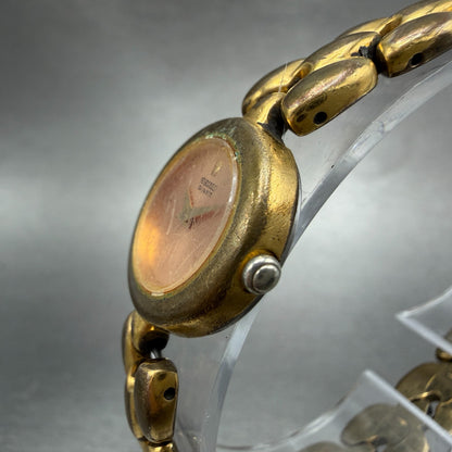 Seiko Watch Women 19mm Pink Dial Gold Tone Round 4N00-1138 New Battery Vintage2