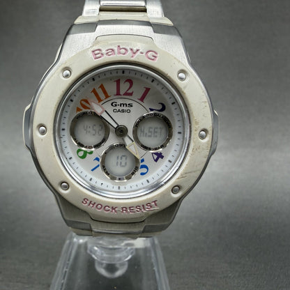 Casio BabyG MSG302C Watch Women 39mm White Dial Silver Analog Digital WorksABC0
