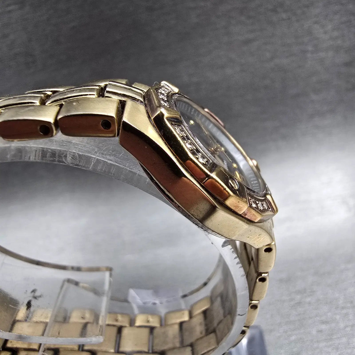 Seiko Coutura Watch Women 23mm Brown Dial Gold Tone Diamonds 1N01-0LE0 New Batt3