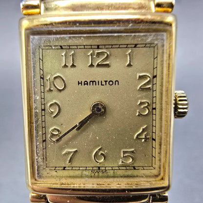 Hamilton Wilshire Watch Women 18mm Women Gold Dial Gold Registered Edition PARTS2