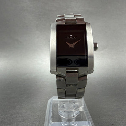 Movado Eliro Watch Women 22mm Black Dial Stainless Steel 84 C1 415 New BatteryZZ6
