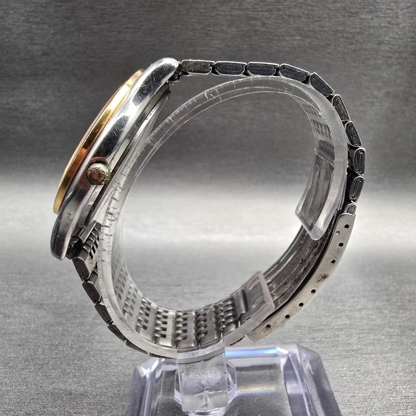 Seiko Watch Men 36mm White Dial Two Tone Daydate Round 7N43-7B19 New Battery JT6