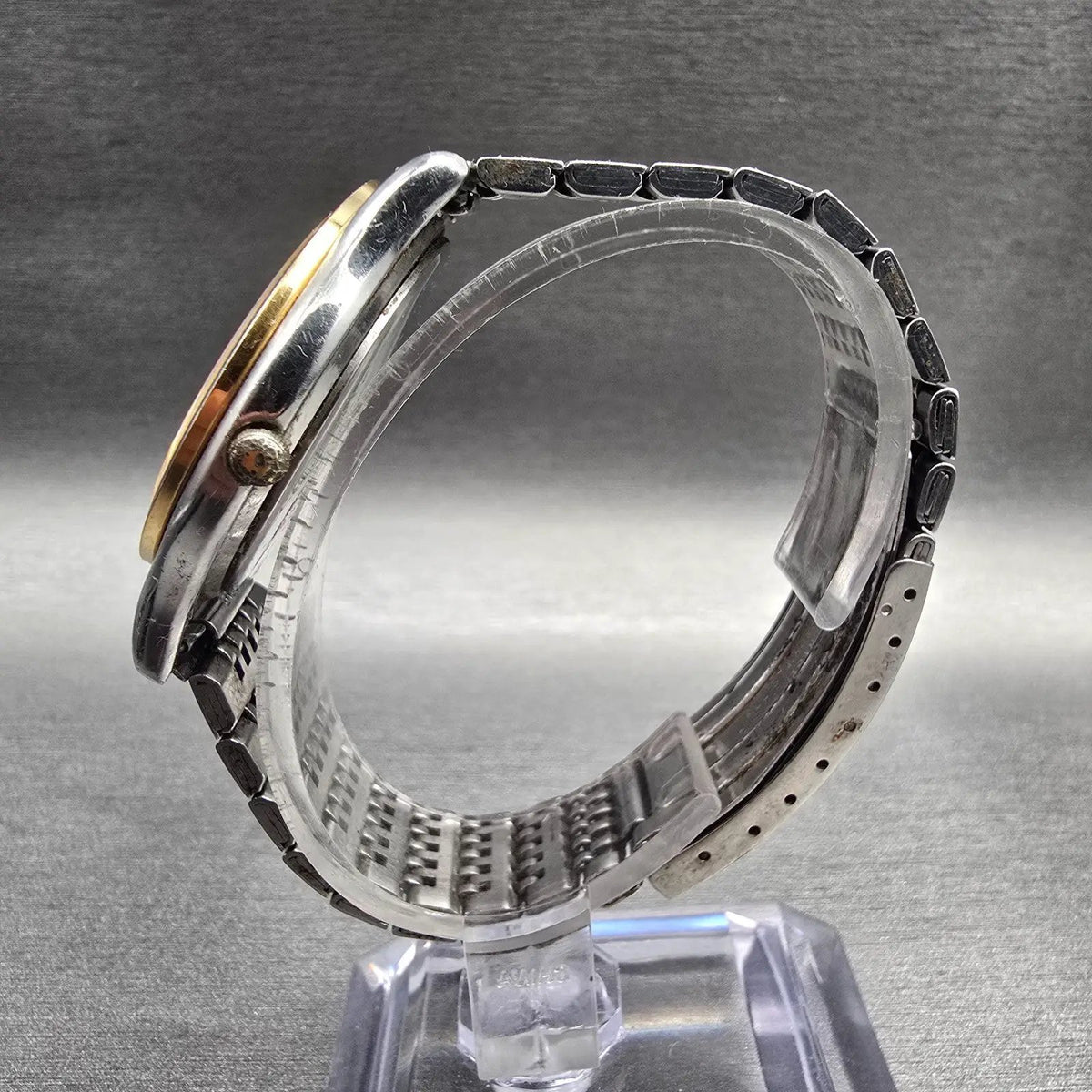 Seiko Watch Men 36mm White Dial Two Tone Daydate Round 7N43-7B19 New Battery JT6