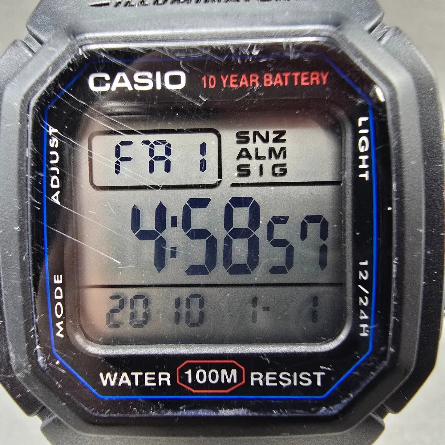Casio Illuminator W-800H Watch Men 38mm Black Alarm Chrono Digital New Battery P1