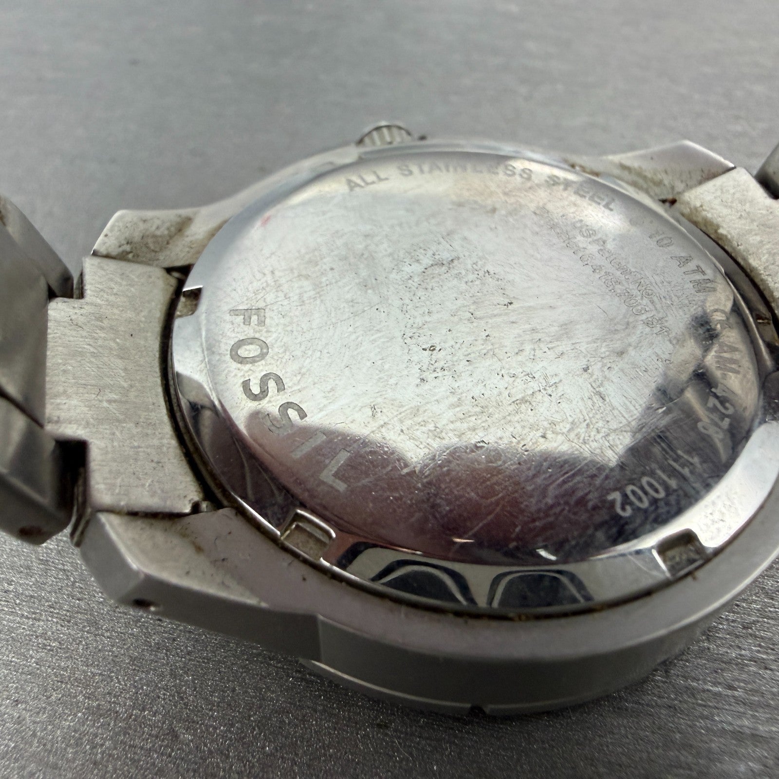 Fossil Dive Watch Men 40mm Blue Dial Steel Date Round AM-4276 New Battery9