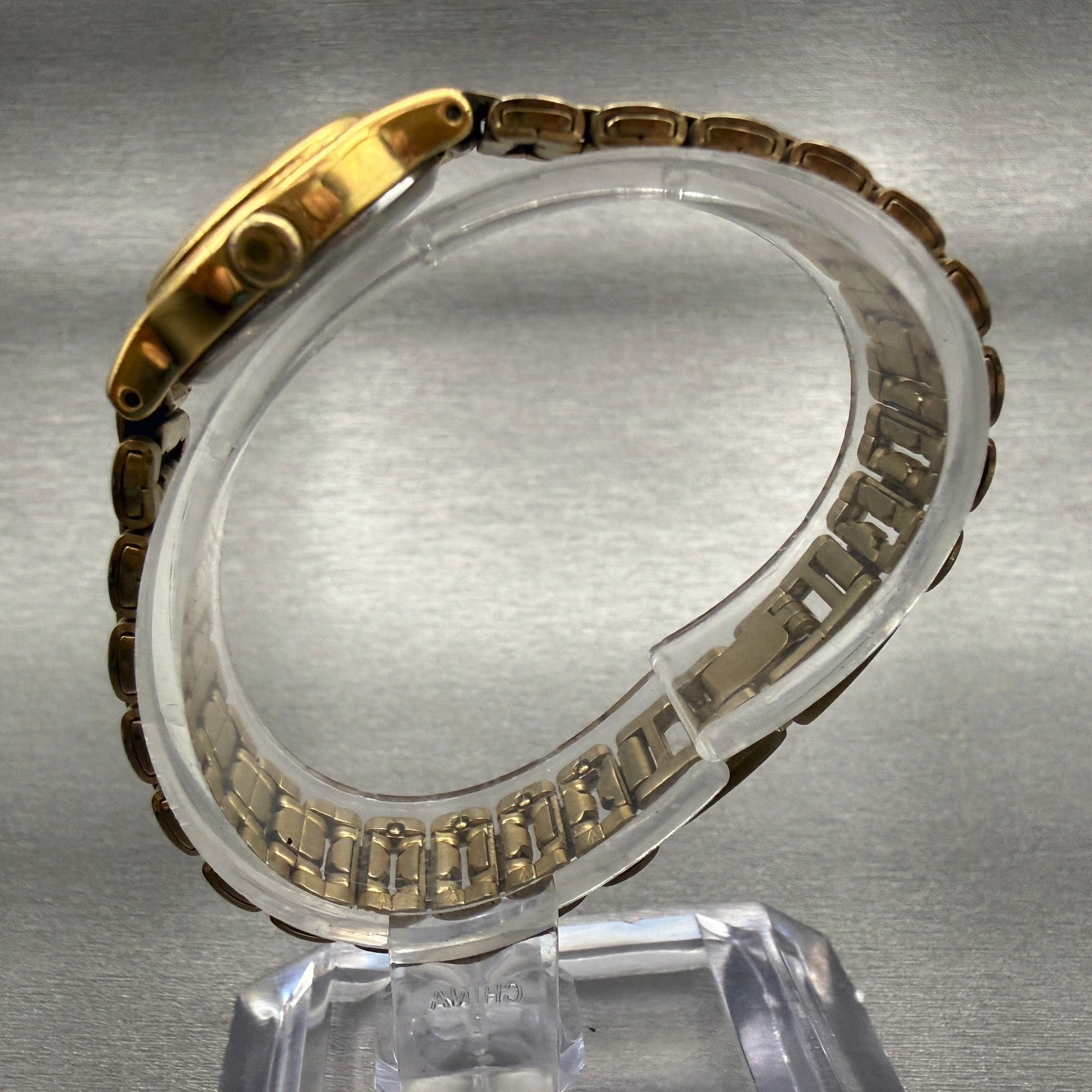 Seiko Watch Women 19mm Gold Dial Gold Tone Round V401-0518 Vintage New Battery6