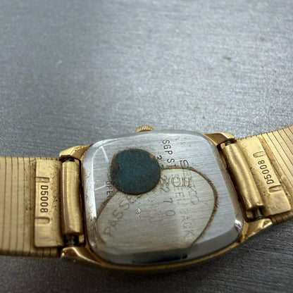 Seiko Watch Women 18mm Champagne Dial Gold Tone Rectangle 2C21-5000 New Battery9
