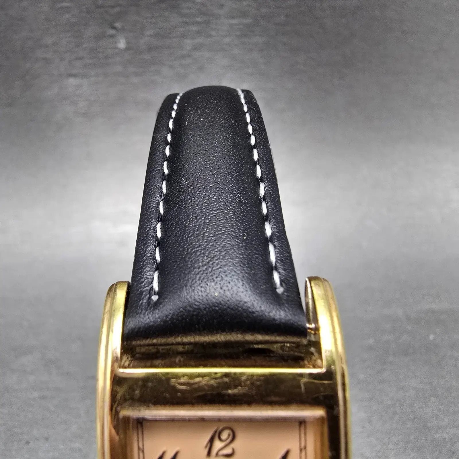 Gruen Curvex Watch Men 22mm Pink Dial Gold Tone Small Second Rectangle New Bat4