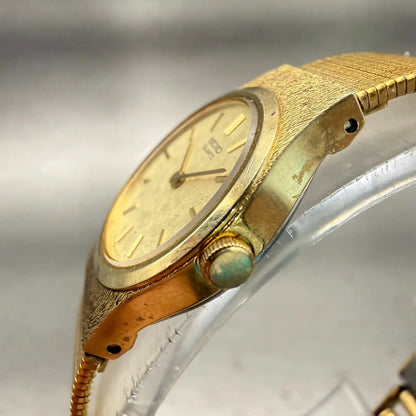 Seiko Watch Women 19mm Champagne Dial Gold Tone Round 2C20-0029 New Battery VTG2