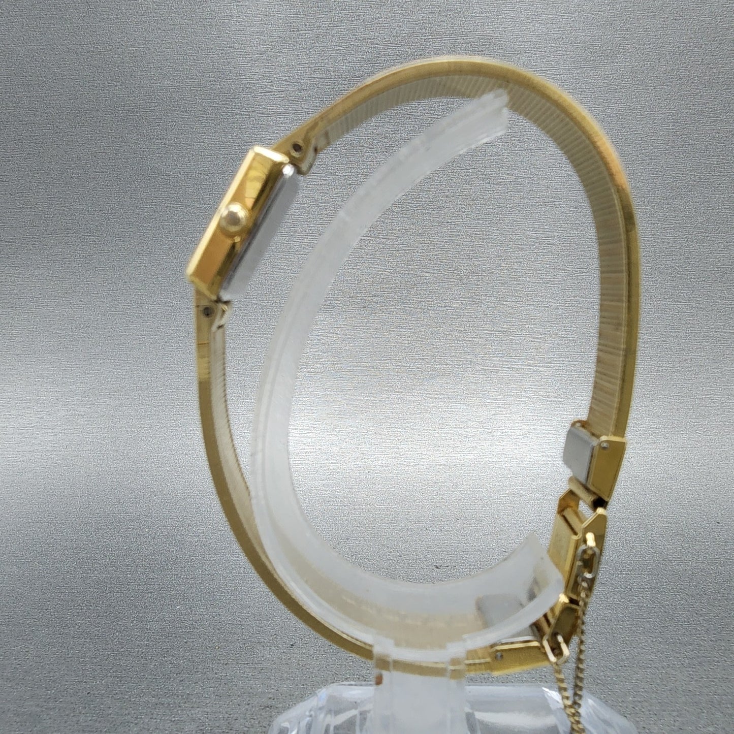 Seiko Tank Watch Women 14mm Champagne Dial Gold Tone 1e205059 New Battery6