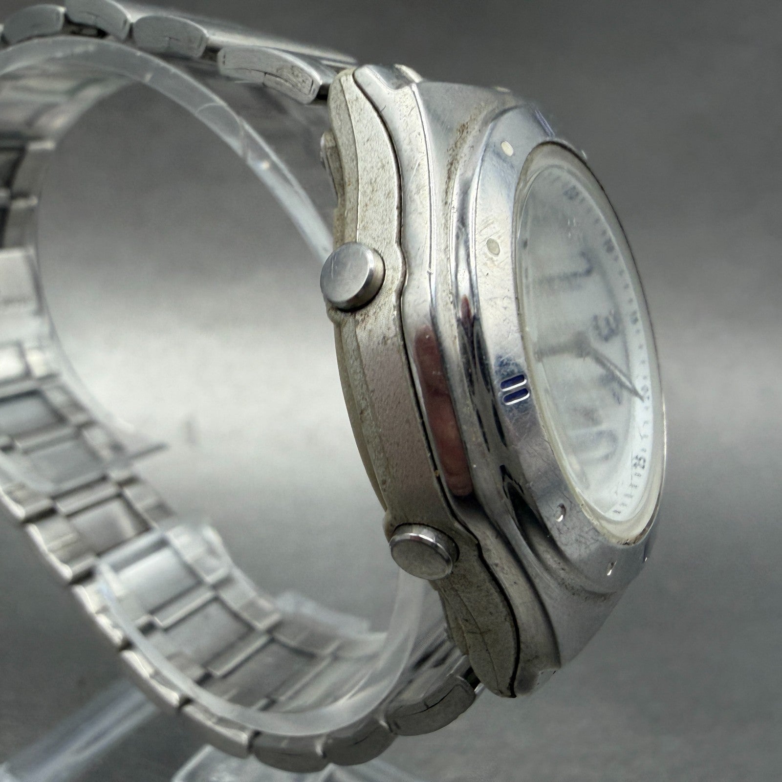 Casio Waveceptor Watch Women 35mm White Dial Silver Tone Analog Digital READ!!!!3
