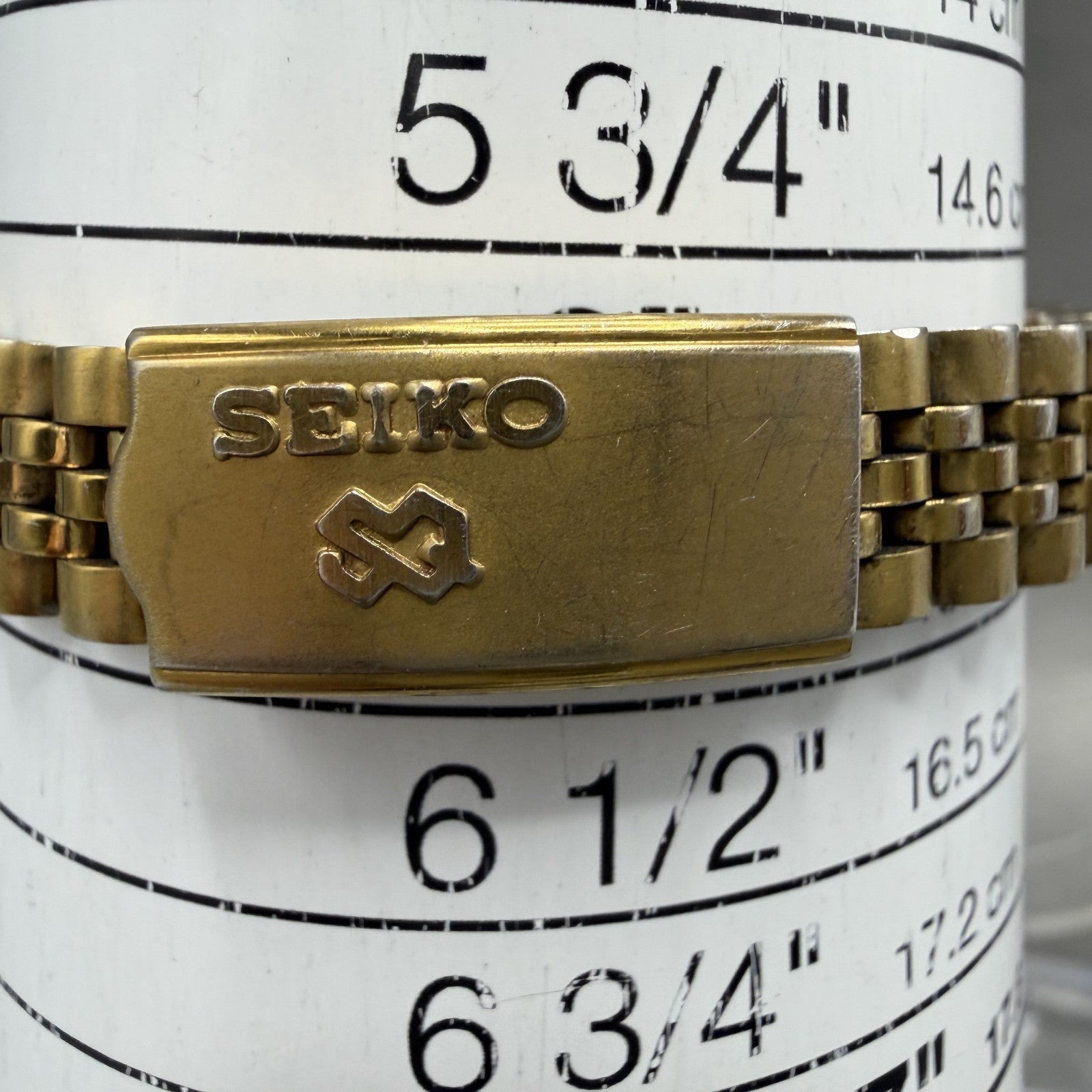 Seiko SQ Watch Women 24mm Black Dial Gold Tone Daydate 24mm Round New Battery NL10