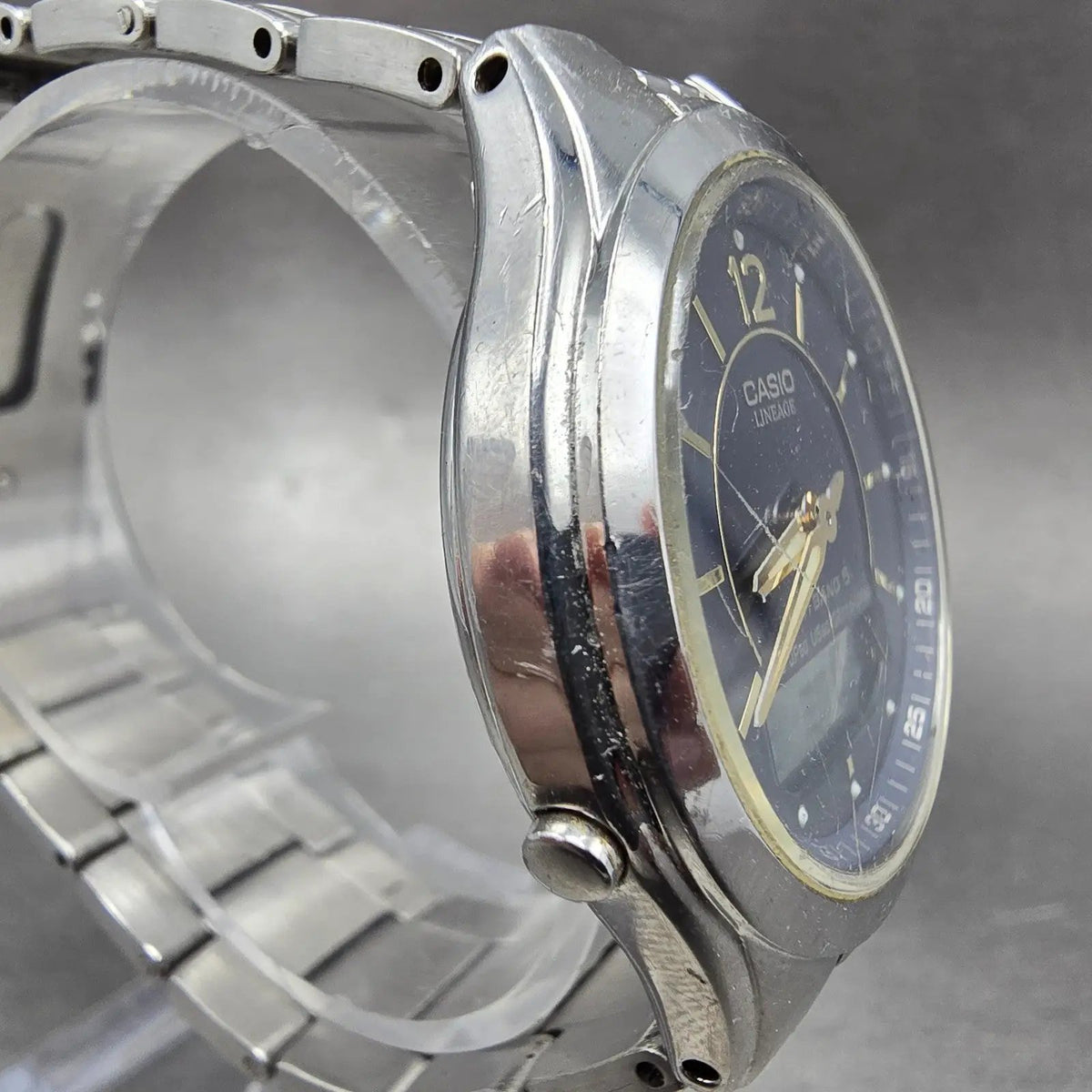 Casio Lineage LCW-M200 Watch Men 38mm Blue Dial Steel Analog Digital Solar JDM3