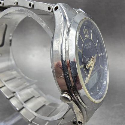 Casio Lineage LCW-M200 Watch Men 38mm Blue Dial Steel Analog Digital Solar JDM3