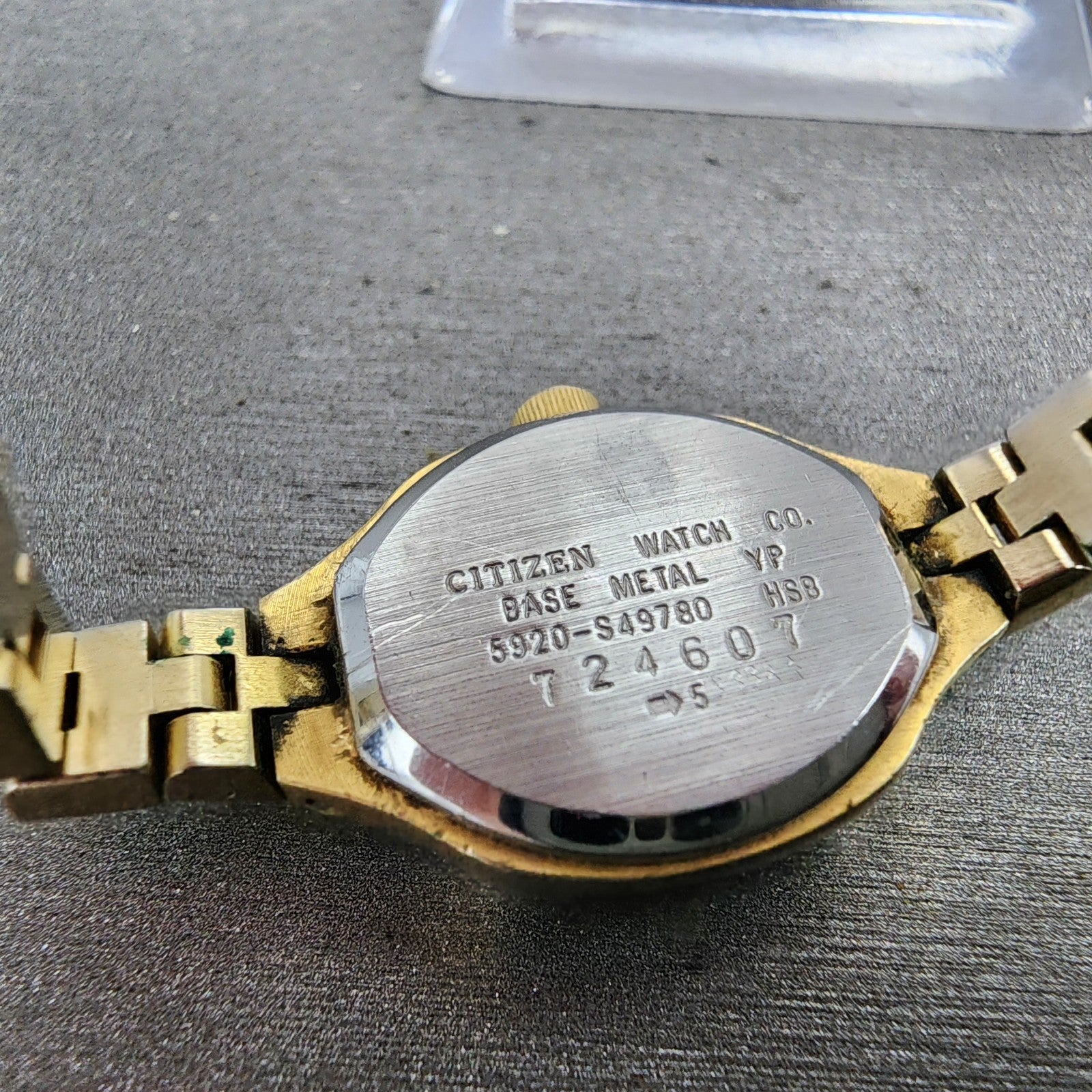 Citizen CQ Watch Women 17mm Black Dial Gold Tone Square 5920S49780 New Battery9