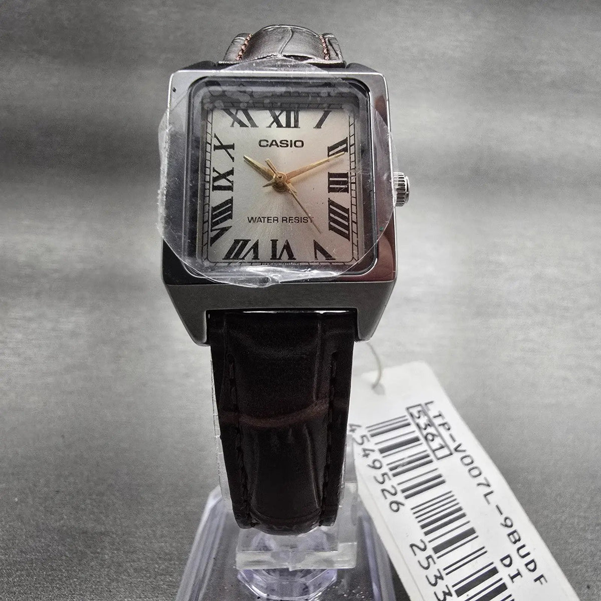 Casio Tank Watch Women 22mm Silver Dial Silver Tone Rectangle LTP-V007 New Batt5