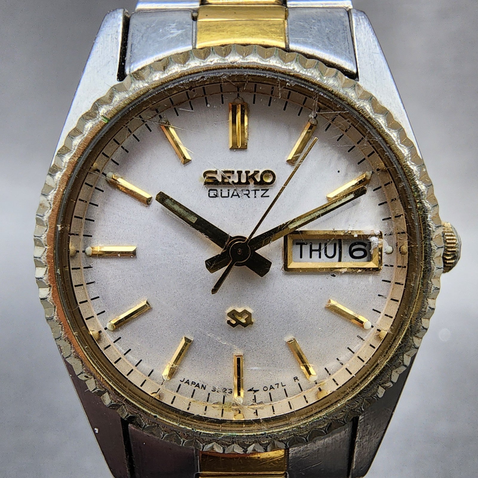 Seiko SQ Watch Women 24mm Silver Dial Two Tone Daydate 3e230a69 New Battery1