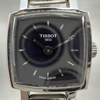 Tissot Tank Watch Women 20mm Blue Dial Steel Rectangle Mesh Band New Battery1
