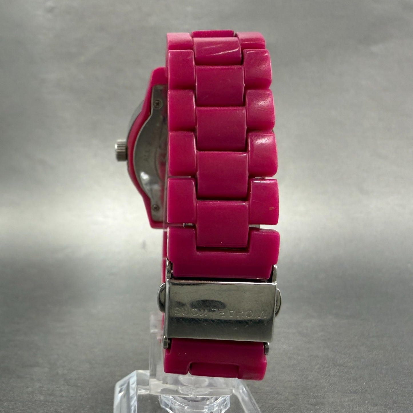 Michael Kors Ritz Watch Women 37mm Pink Dial Pink Tone Date Crystal New Battery7