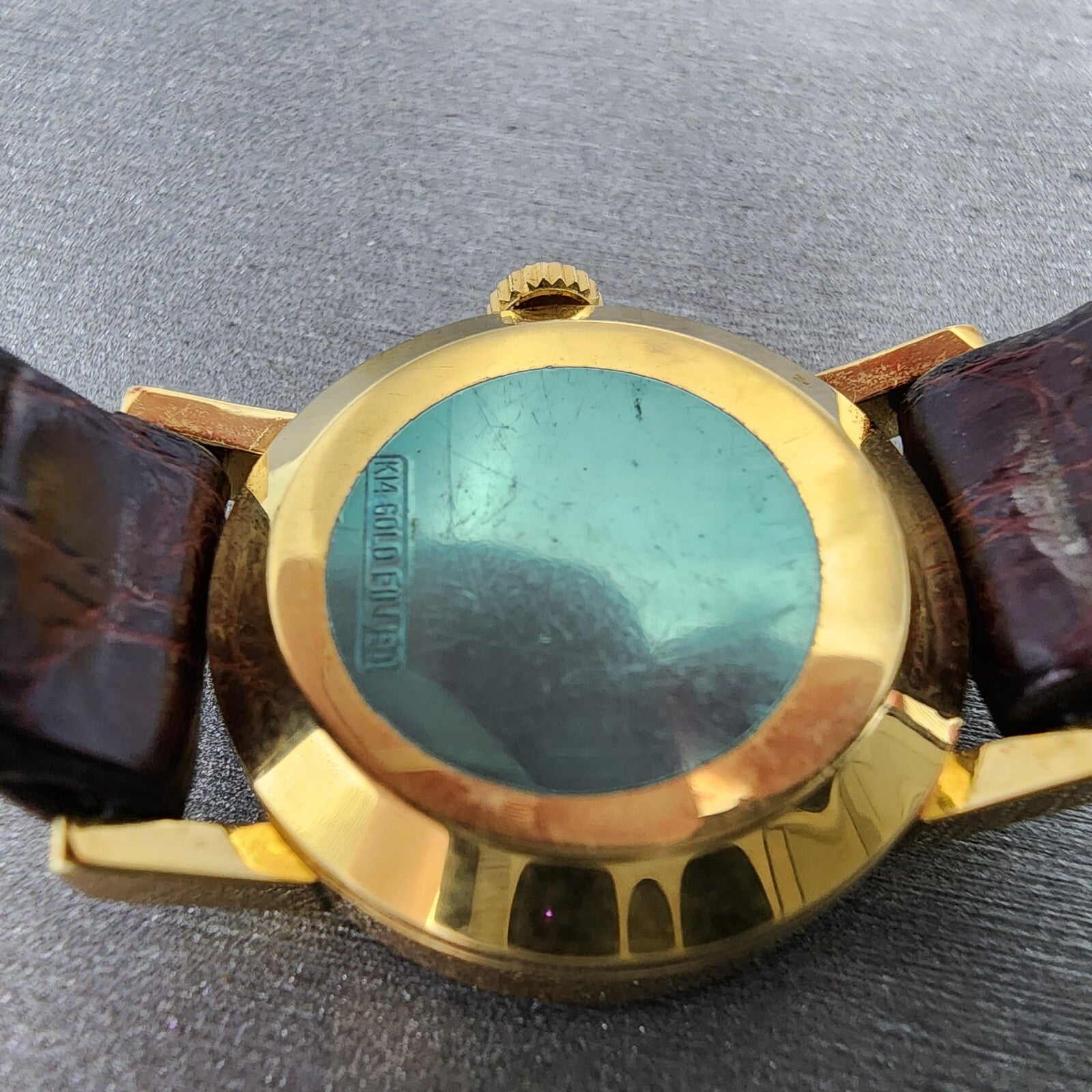 Technos Queen Extra Watch Women 23mm Tigereye Dial Gold Filled Manual Wind Runs11