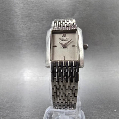 Citizen Tank Watch Women 17mm Silver Dial Silver 5920-S98624 New Battery VTG JP5