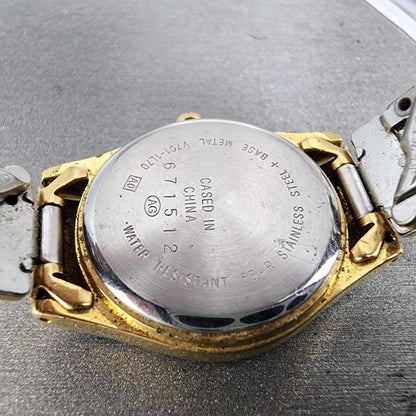 Seiko Alba Success Watch Women 25mm White Dial Gold Tone V7011l70 New Battery9