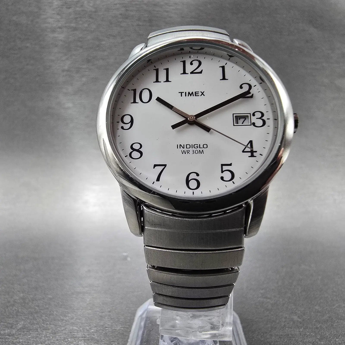 Timex Easy Reader Watch Men 35mm White Dial Silver Round T2H451 New Battery5