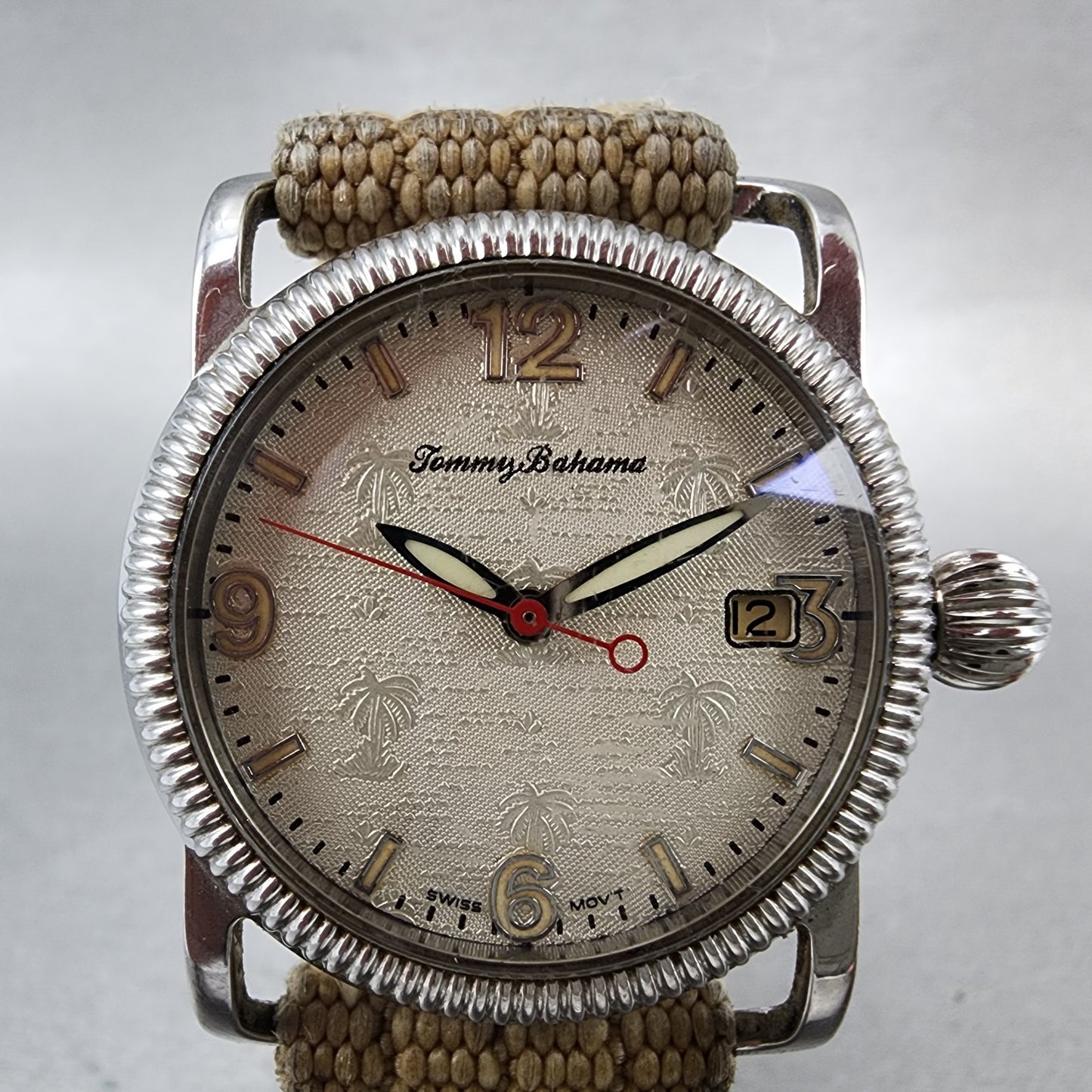 Tommy Bahama Watch Women 33mm Silver Dial Silver Tone Date TB2017 A126 PARTS2