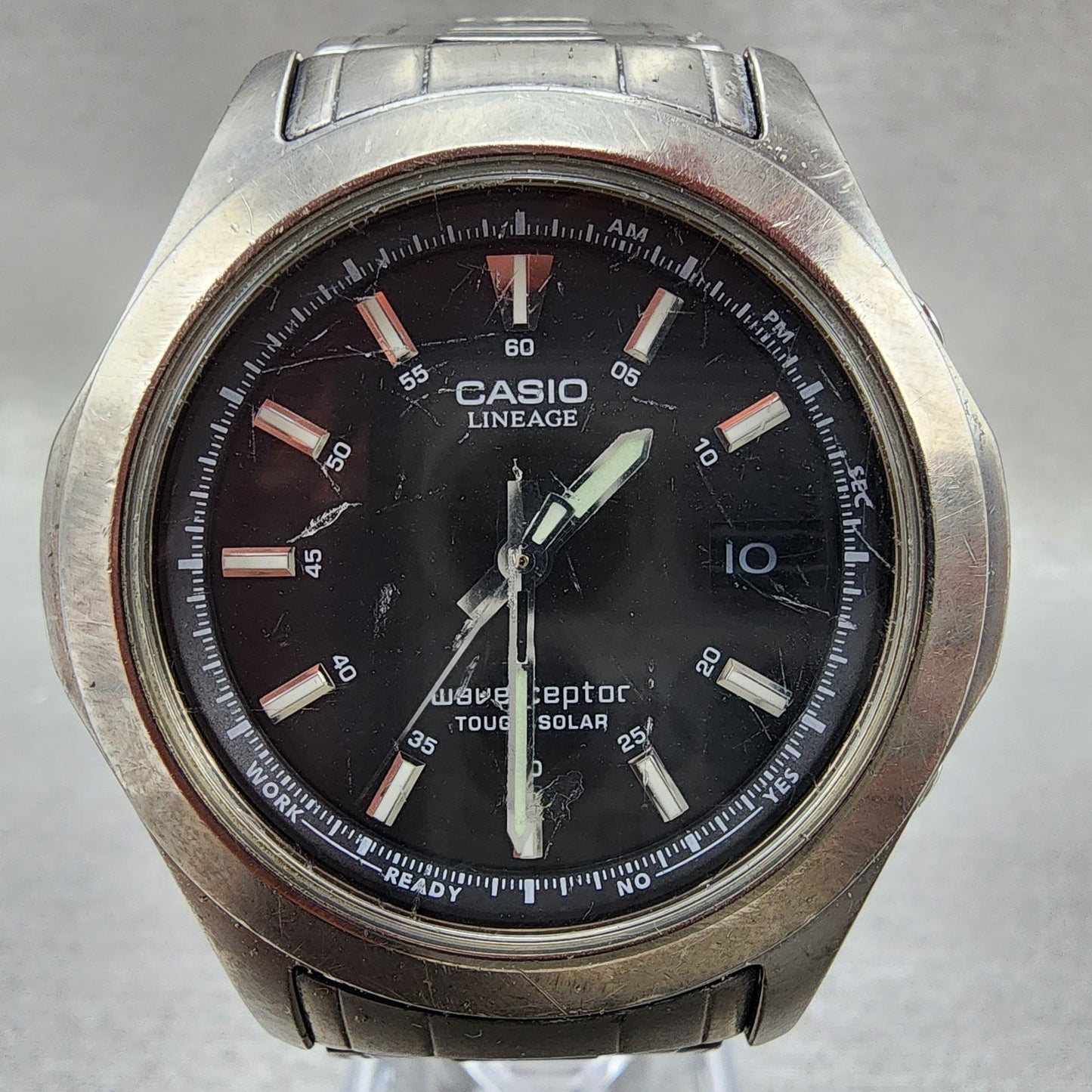 Casio Lineage Watch men 42mm Black Dial Titanium Date Round LIW100TDJ Runs1