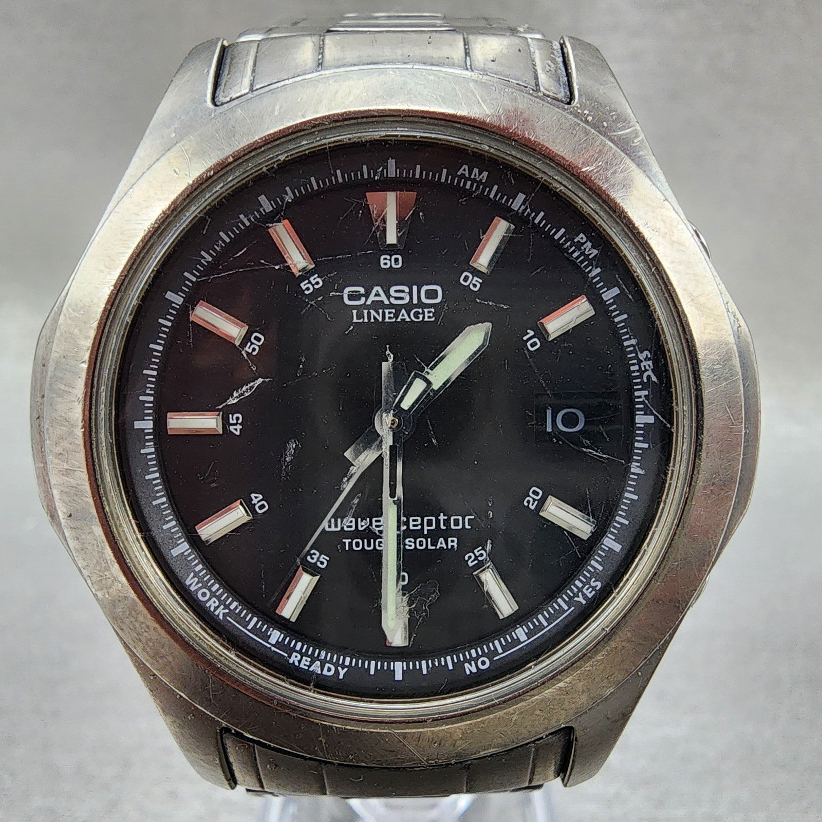 Casio Lineage Watch men 42mm Black Dial Titanium Date Round LIW100TDJ Runs1