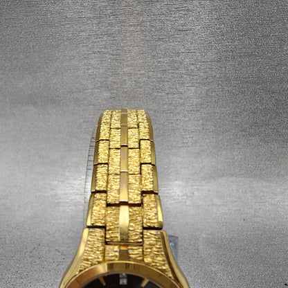 Elgin Watch Women 25mm Black Dial Gold Tone Date Round EG186N New Battery4