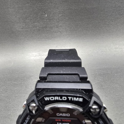 Casio World Time AEQ-120 Watch Men 52mm Black Alarm Chronograph Round New Batt4